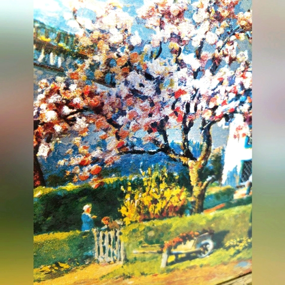 Vintage Set Of 2 Beautiful Painting Pictures With Gold Frame - Picture 6 of 16